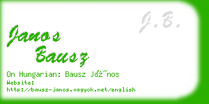 janos bausz business card